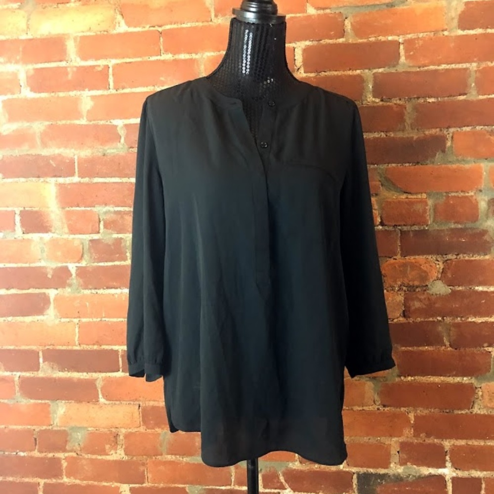 Black Long-Sleeve Blouse